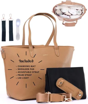 La Morsa Leather Diaper Bag: The Ultimate Everyday Baby Bag for Mom -Small Tote, Mini Diaper Bag, Perfect Pañaleras Para Bebe