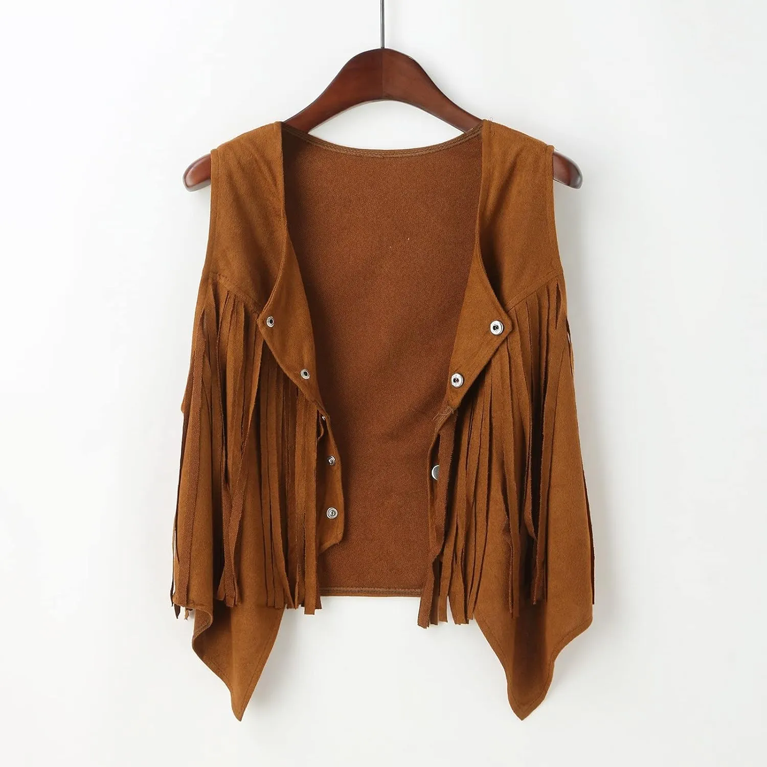 Ladies Fringe Vests Cowgirl Outfit for Women 70s Hippie Clothes Vest Jacket Faux Suede Tassels Western Cowgirl 2023