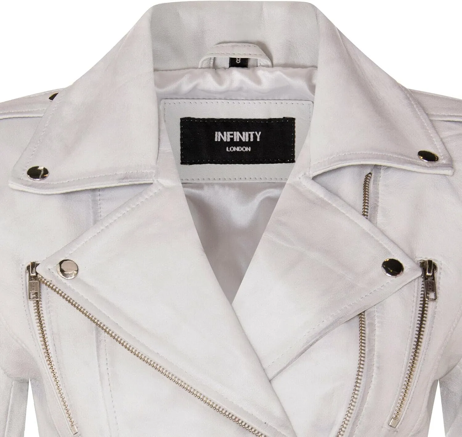 Ladies Retro 100% Nappa Leather Biker Jacket