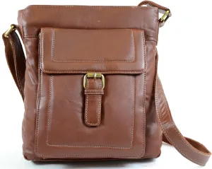 Ladies Soft Premium Leather Shoulder/Cross Body Bag with Buckle Feature