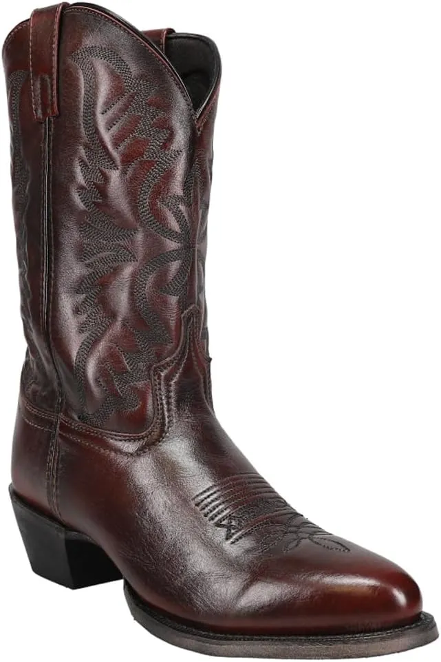 Laredo Mens Harding Embroidered Round Toe Pull On Casual Boots Mid Calf - Grey