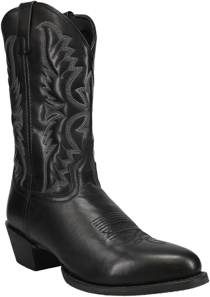 Laredo Mens Harding Embroidered Round Toe Pull On Casual Boots Mid Calf - Grey