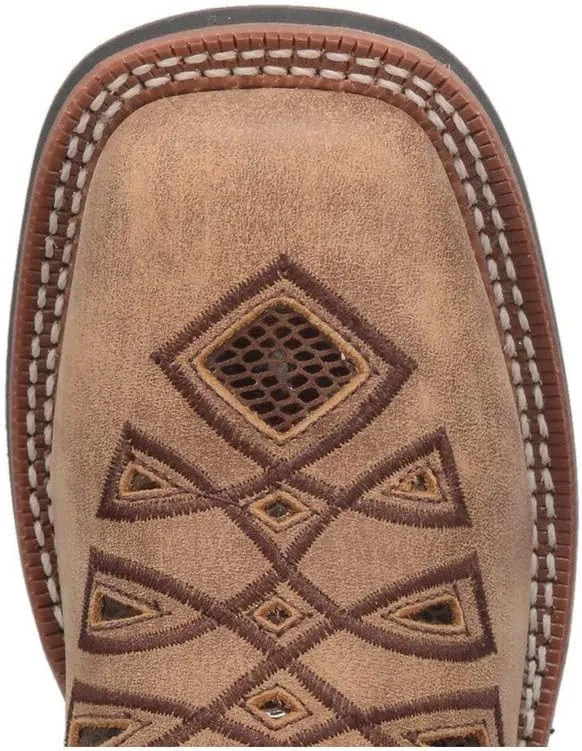 Laredo Womens Kite Days Embroidery Square Toe Casual Boots Mid Calf Low Heel 1-2" - Black