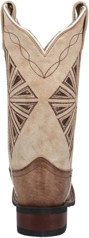 Laredo Womens Kite Days Embroidery Square Toe Casual Boots Mid Calf Low Heel 1-2" - Black