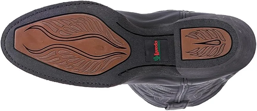 Laredo Womens Maddie Embroidered Round Toe Casual Boots Mid Calf Low Heel 1-2" - Black
