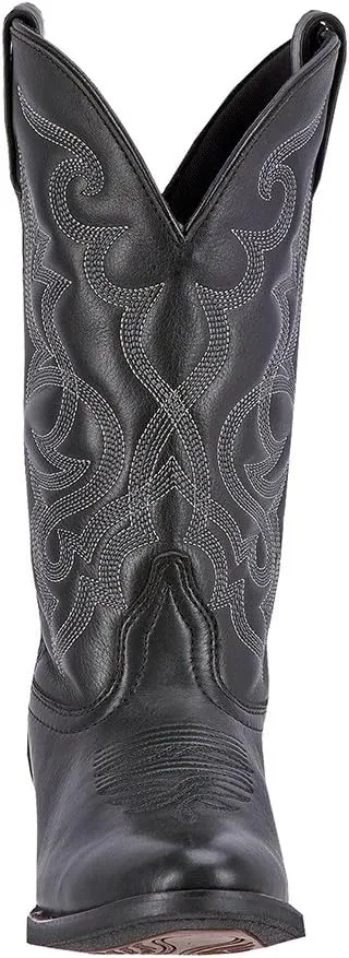 Laredo Womens Maddie Embroidered Round Toe Casual Boots Mid Calf Low Heel 1-2" - Black
