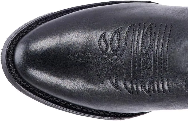Laredo Womens Maddie Embroidered Round Toe Casual Boots Mid Calf Low Heel 1-2" - Black