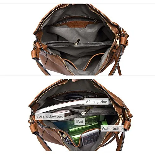 Large Designer Faux Leather Bucket Hobo Bag
