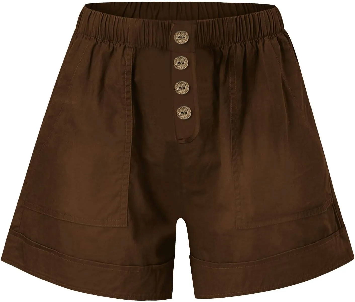 Lastesso Shorts for Women Comfy Button Summer Shorts Casual Wide Leg Vacation Beach Short Pants Beach Loose Active Shorts