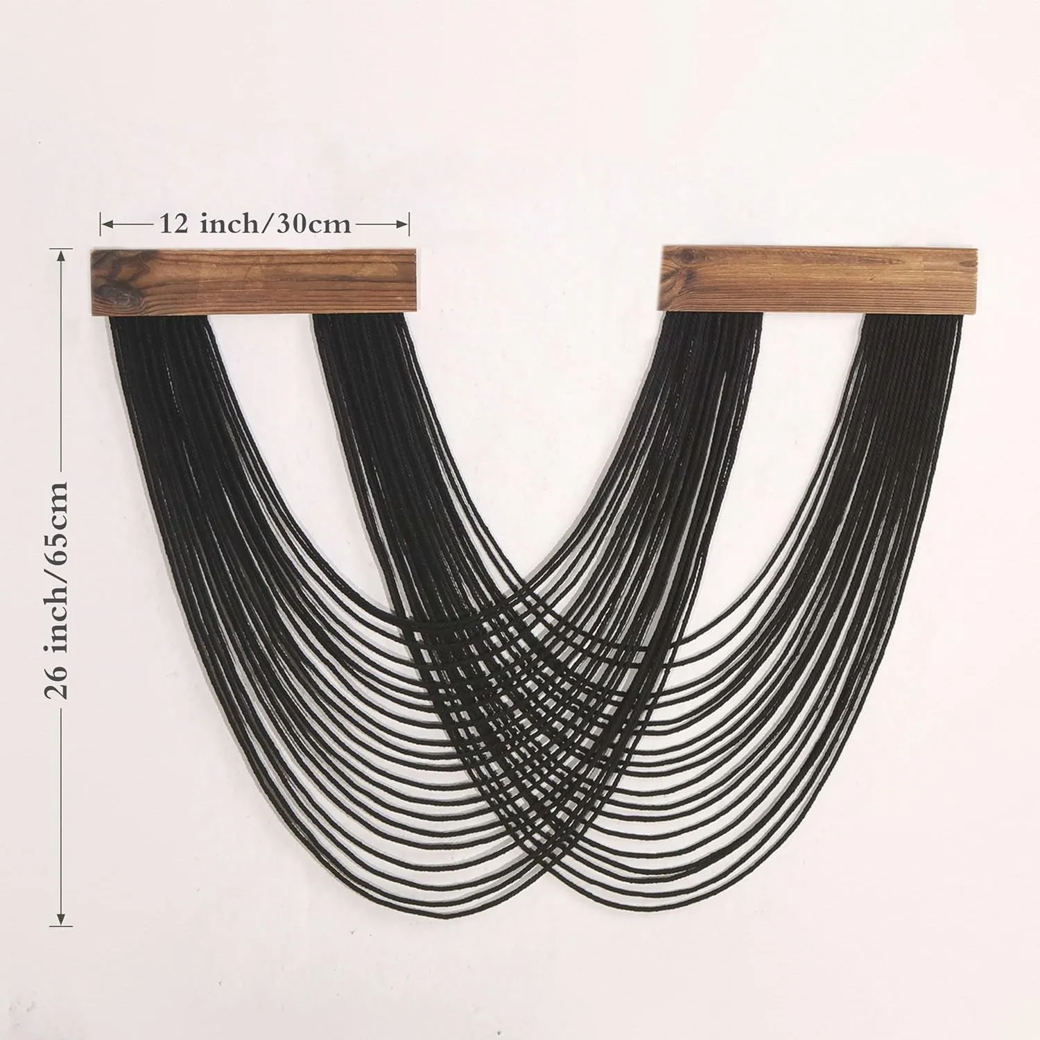 LB Macrame Wall Hanging Large, Black Boho Macrame Tapestry Wall Decor Handmade Woven Chic Bohemian Macrame Wall Art Decor for Bedroom Living Room Office Bathroom Nursery