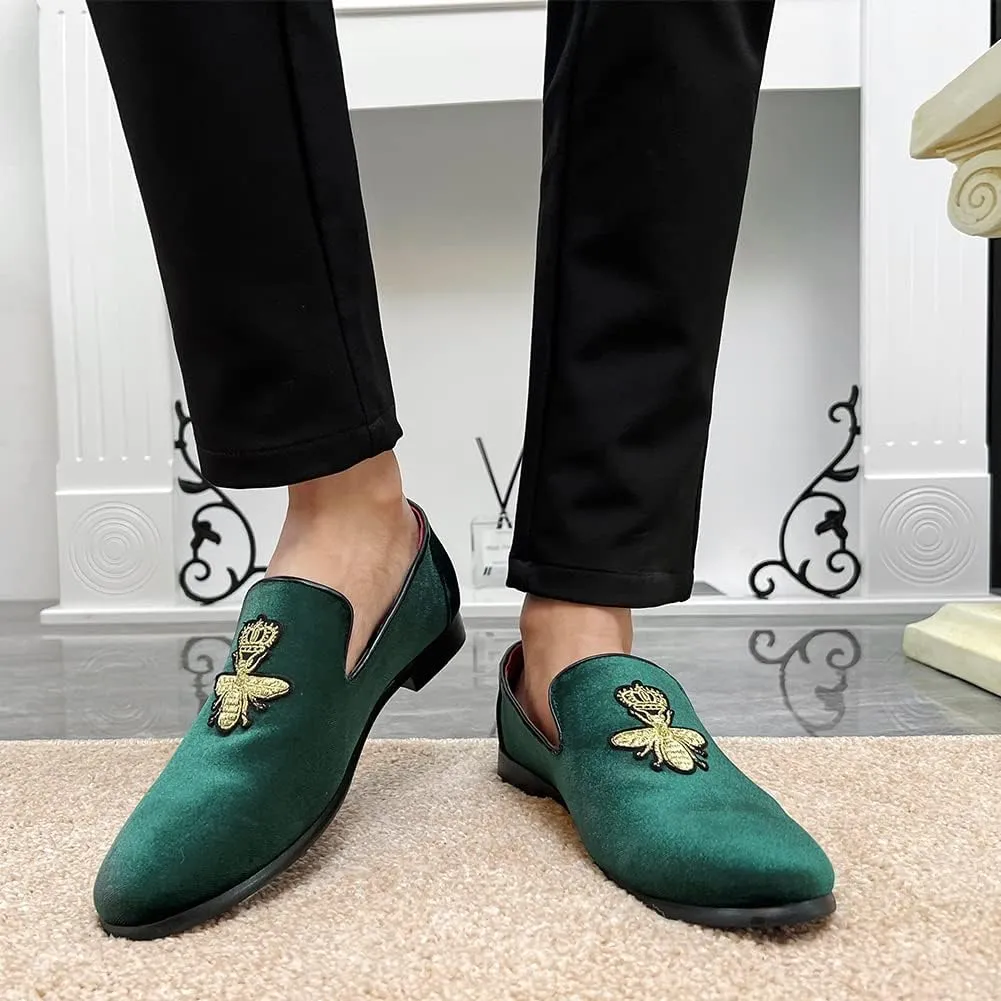 LCQL Men's Luxury Velvet Penny Loafer Shoes Noble Slip-on Suede Loafers Smoking Slippers Plus Size 7-13