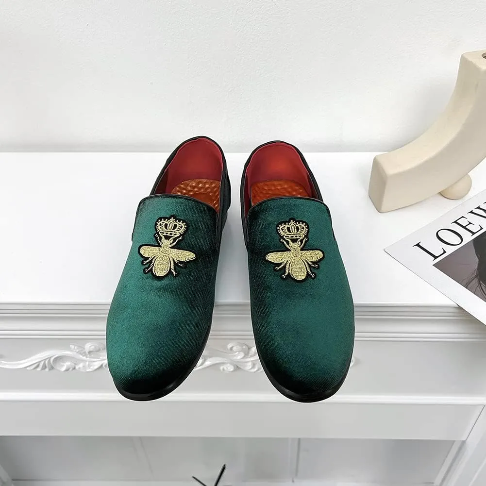 LCQL Men's Luxury Velvet Penny Loafer Shoes Noble Slip-on Suede Loafers Smoking Slippers Plus Size 7-13