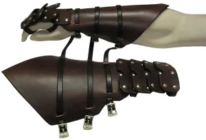 leather arm guards Leather forearm bracers Leather archer gauntlets Medieval leather armor Brown leather armor LARP armor Cosplay armor Renaissance fair armor SCA armor