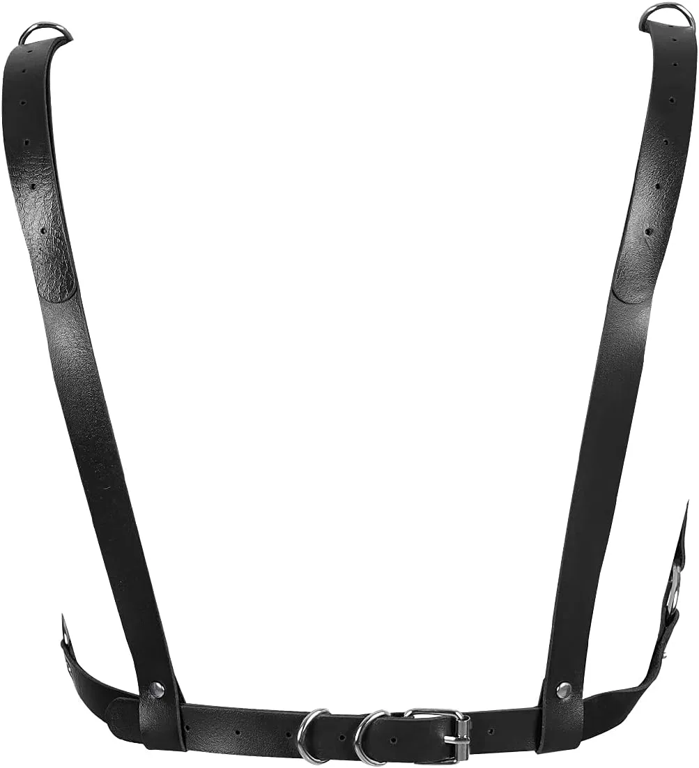 Leather Body Harness Bra for Women Punk Goth Tops Cage Strap Adjust Plus Size Festival Rave Costume