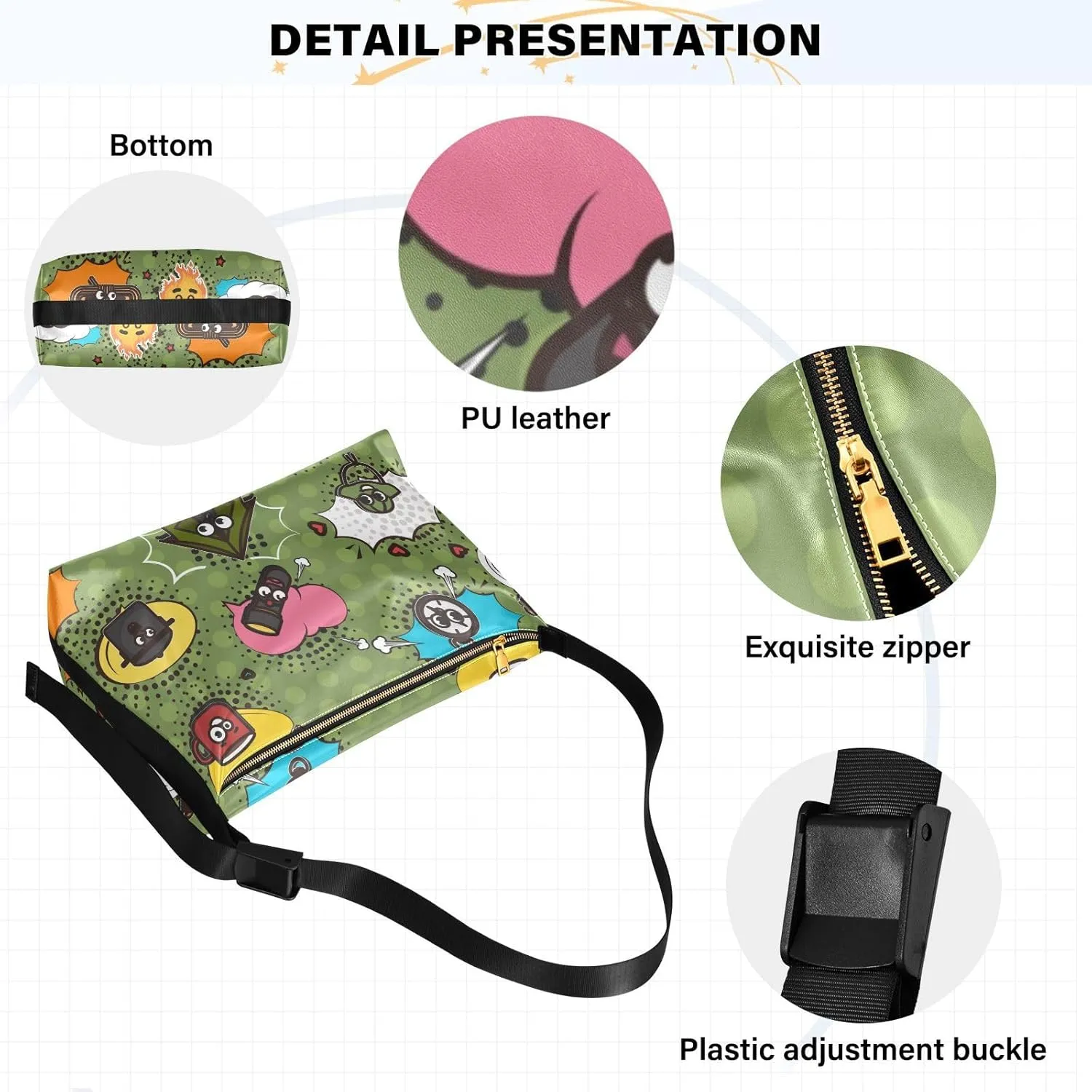 Leather Crossbody Bags for Women Crossbody Purse with Guitar Strap Zipped Pockets Handbag Shoulder Bag Multicolor 1