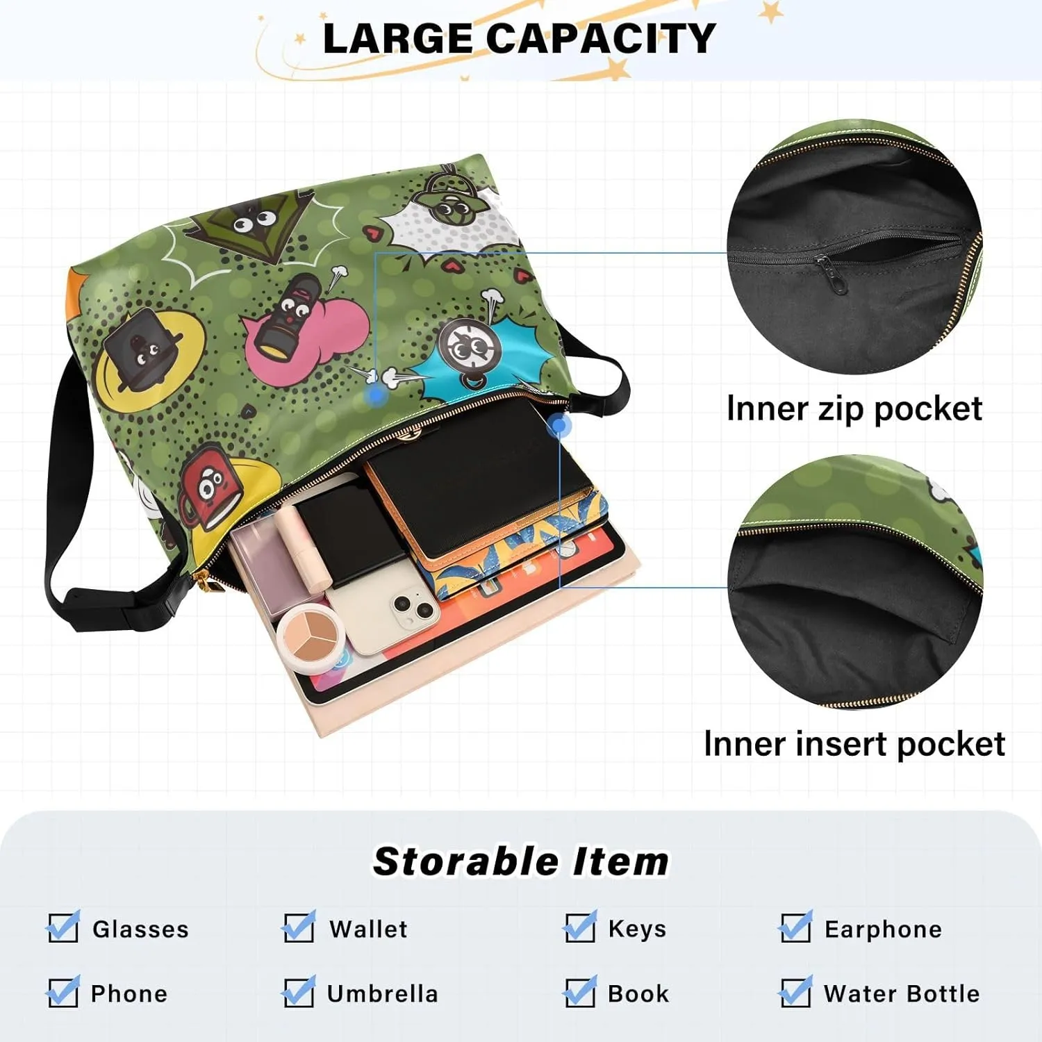 Leather Crossbody Bags for Women Crossbody Purse with Guitar Strap Zipped Pockets Handbag Shoulder Bag Multicolor 1