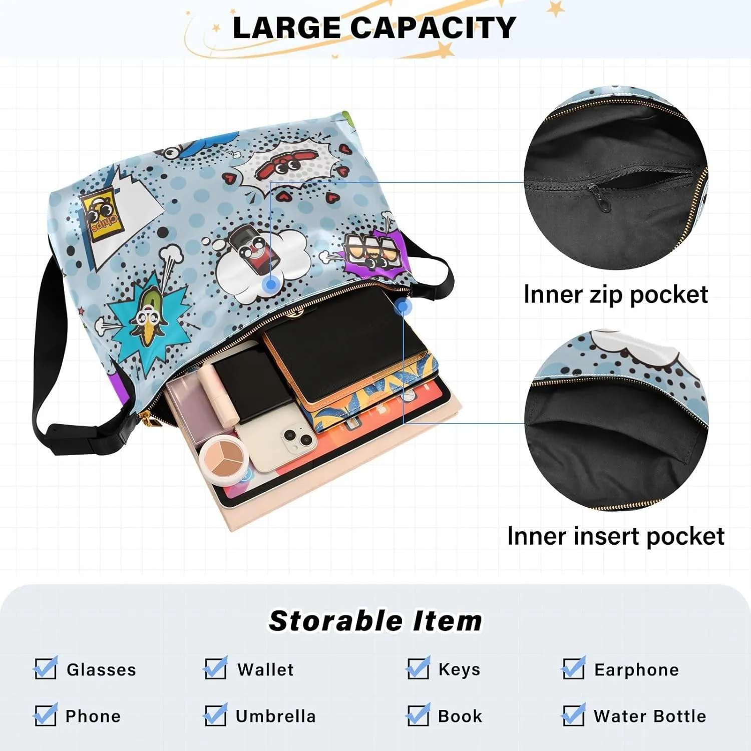 Leather Crossbody Bags for Women Crossbody Purse with Guitar Strap Zipped Pockets Handbag Shoulder Bag Multicolor 1