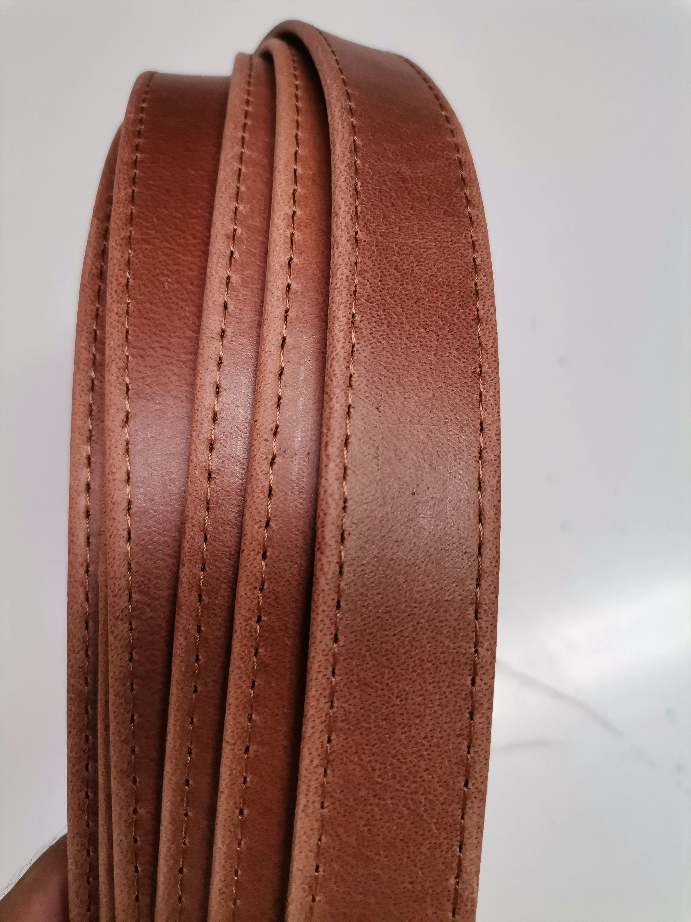 Leather crossbody straps, shoulder bag straps folded and stitched, width 2,5cm(1 inch) thickness 3,2cm(8oz),