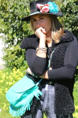 Leather Fringe Cross Body Bag