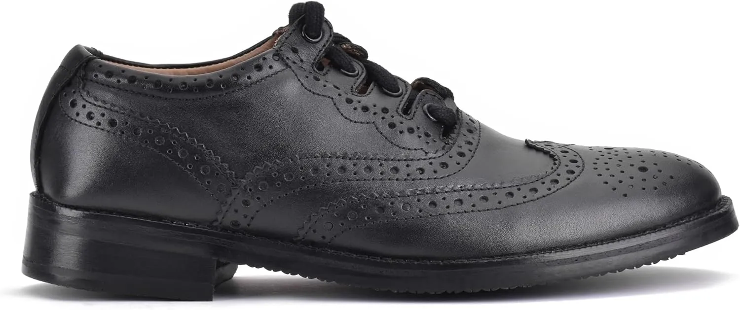 Leather Ghillie Brogue Kilt Shoes Traditional Scottish Piper and Highland Outfit Wedding Shoes Featuring Extra Long Laces & Leather Tassels - Sizes 7 – 15 Style - Comfort Piper Color - Black