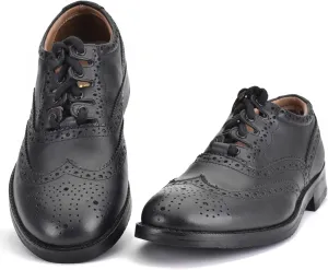 Leather Ghillie Brogue Kilt Shoes Traditional Scottish Piper and Highland Outfit Wedding Shoes Featuring Extra Long Laces & Leather Tassels - Sizes UK 8 Style - Comfort Piper Color – Black