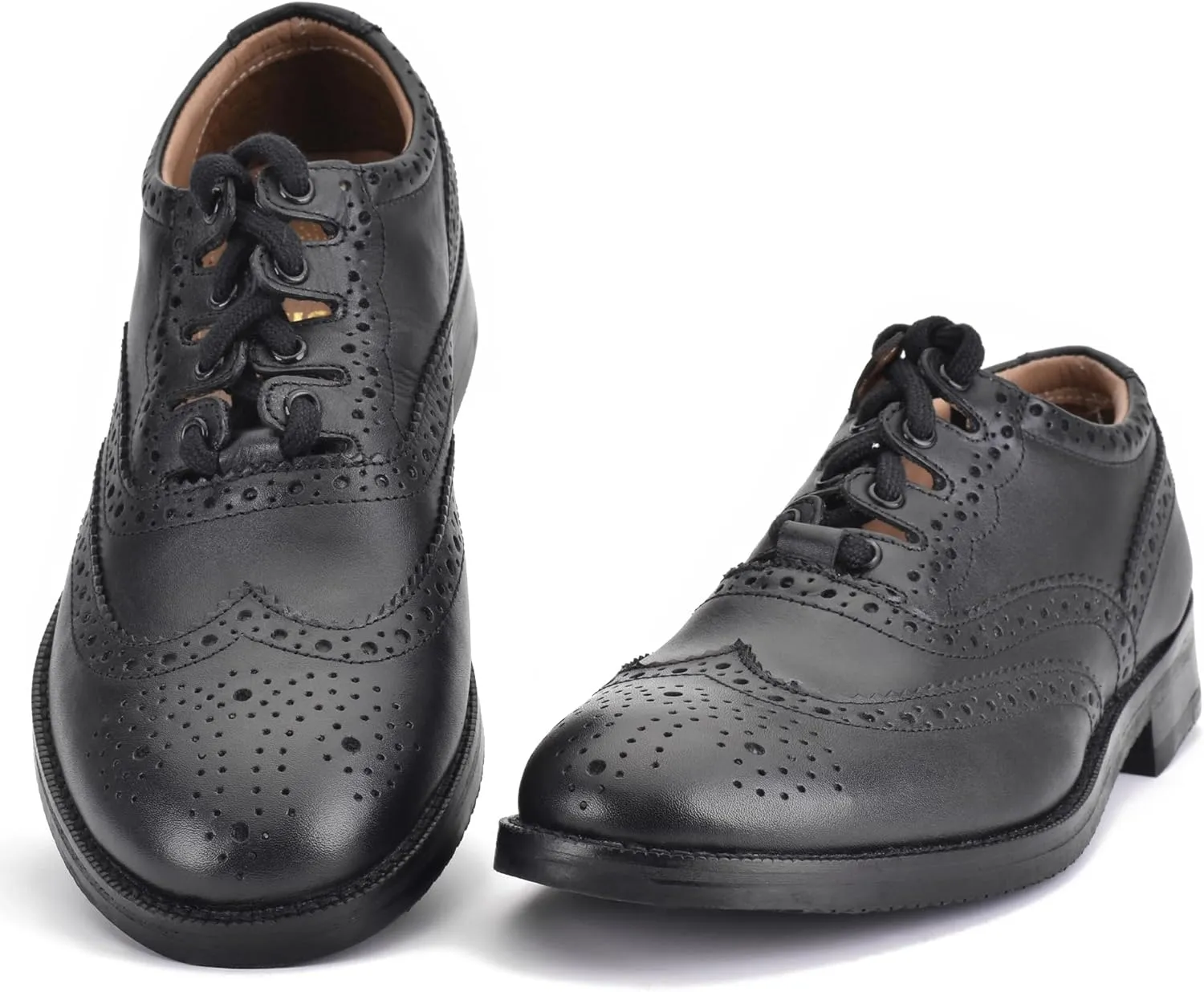 Leather Ghillie Brogue Kilt Shoes Traditional Scottish Piper and Highland Outfit Wedding Shoes Featuring Extra Long Laces & Leather Tassels - Sizes UK 8 Style - Comfort Piper Color – Black