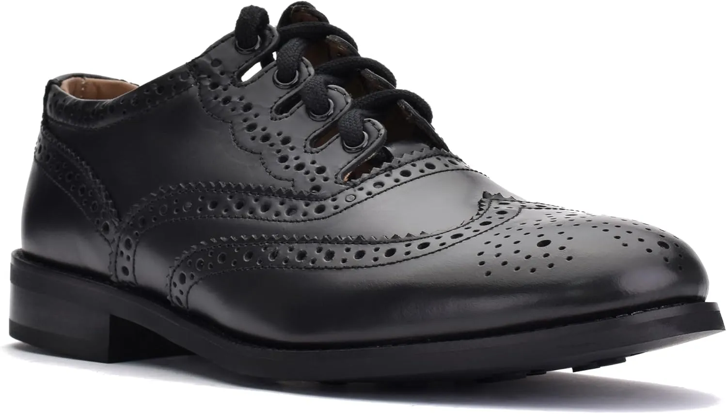 Leather Ghillie Brogue Kilt Shoes Traditional Scottish Piper and Highland Outfit Wedding Shoes Featuring Extra Long Laces & Leather Tassels Style –Eco with Rubber Sole Color - Black Sizes -7-15