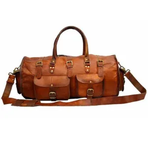Leather Luggage Weekender Duffle Bag
