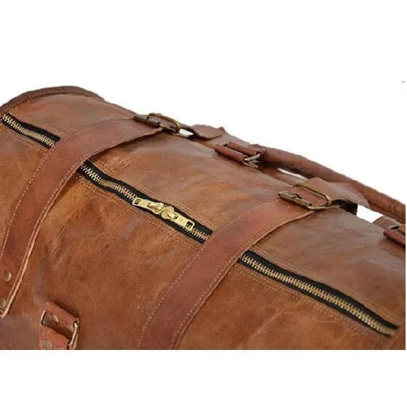 Leather Luggage Weekender Duffle Bag