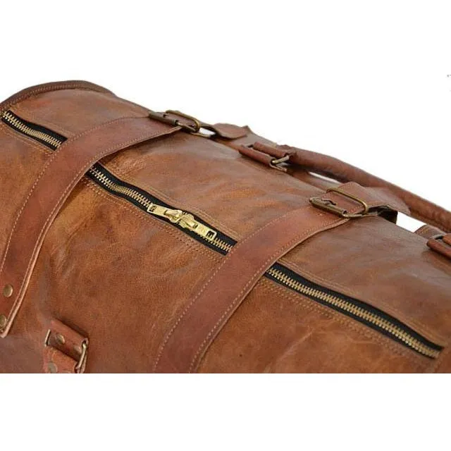 Leather Luggage Weekender Duffle Bag