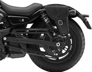 Leather Saddlebag Compatible with 2022-2025 Harley Davidson Nightster RH975, Nightster special – Quick Buckles – Side Motorcycle Bag – 100% Made in Italy (Wrinkled, Left)