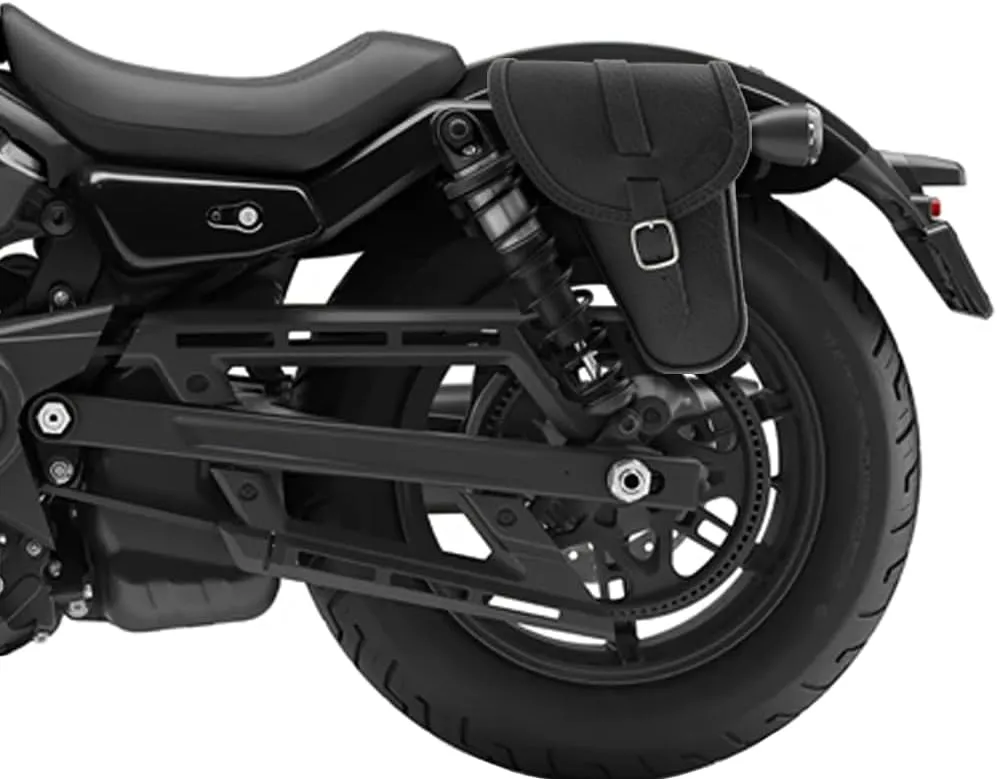 Leather Saddlebag Compatible with 2022-2025 Harley Davidson Nightster RH975, Nightster special – Quick Buckles – Side Motorcycle Bag – 100% Made in Italy (Wrinkled, Left)
