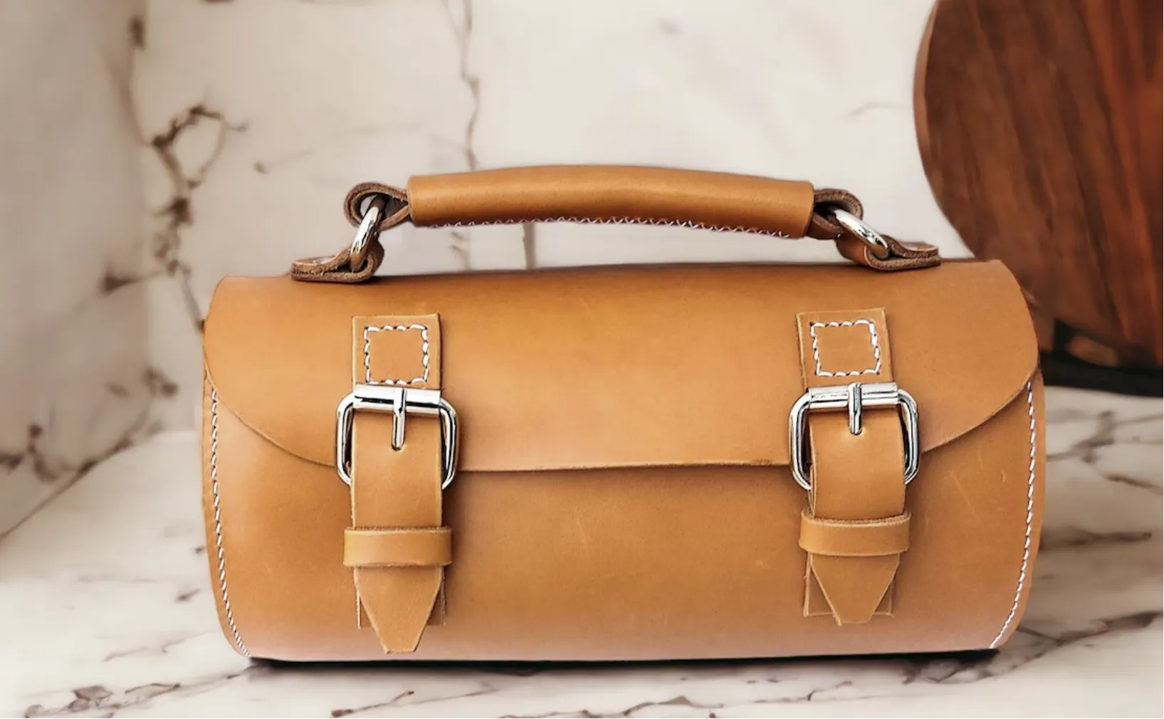 Leather satchel purse