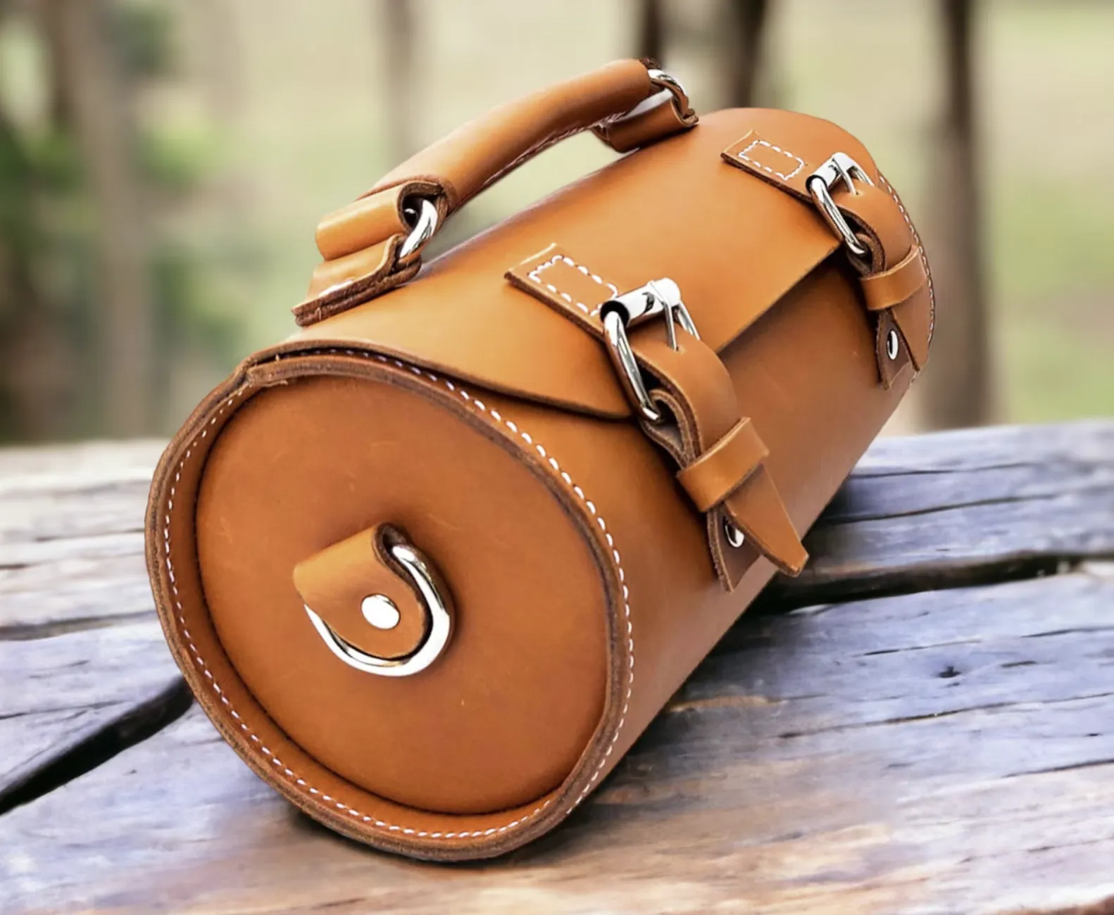 Leather satchel purse