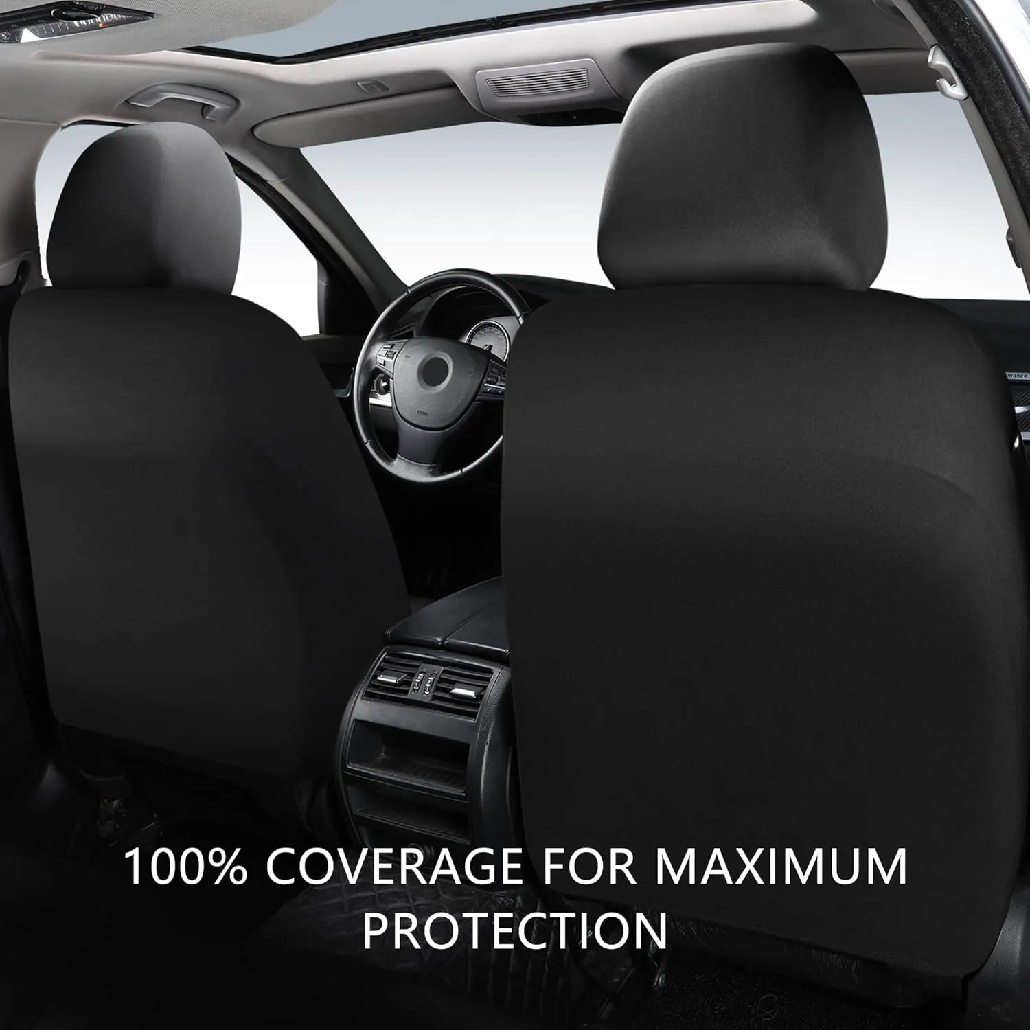 Leather Seat Covers,Breathable and Comfortable 3D Foam Back Support Car Seat Covers,Airbag Compatible,Automotive Seat Cover Protector Waterproof,Universal Fit for Cars,SUVs,Trucks,(2PCS,N5)