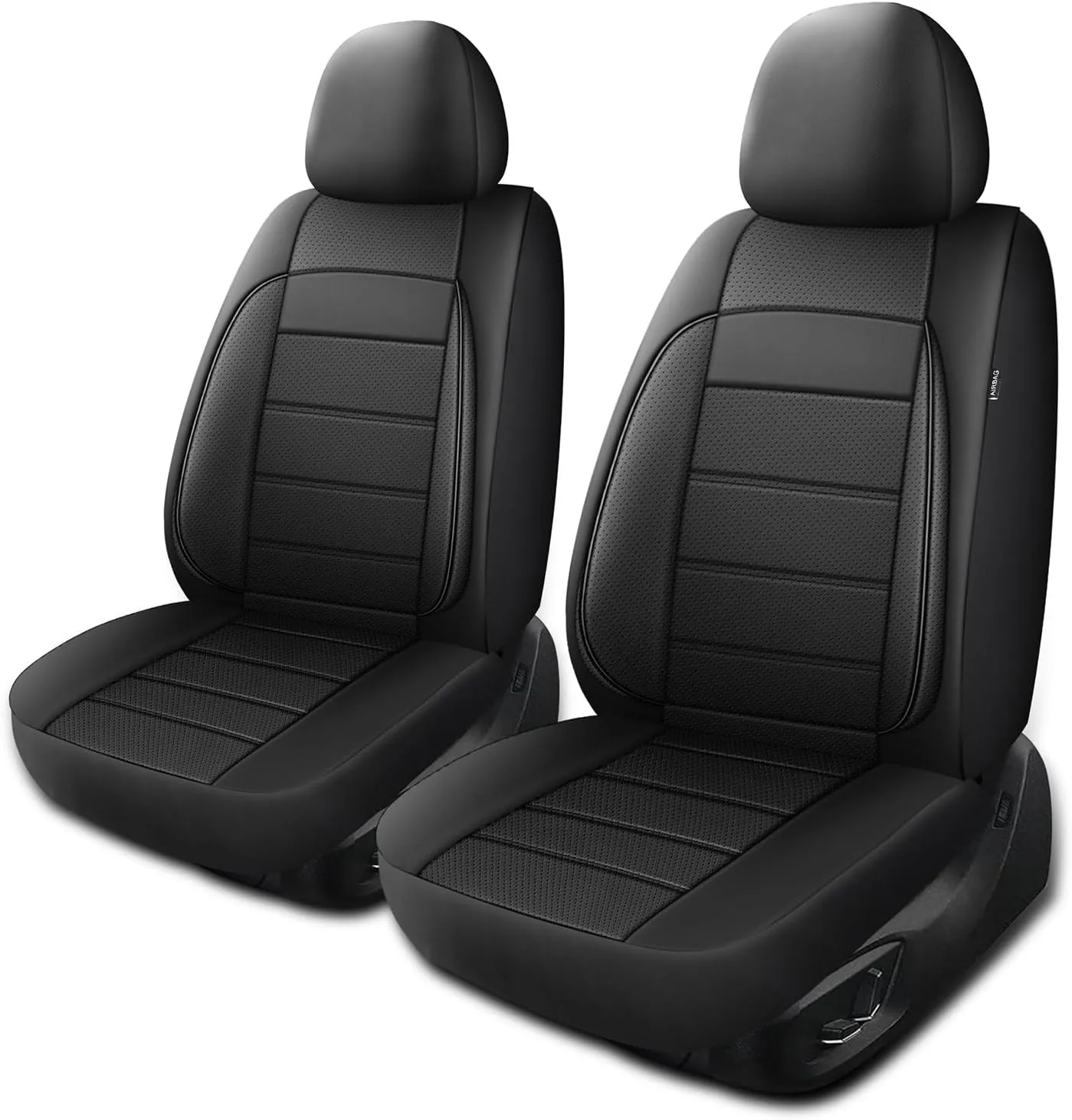 Leather Seat Covers,Breathable and Comfortable 3D Foam Back Support Car Seat Covers,Airbag Compatible,Automotive Seat Cover Protector Waterproof,Universal Fit for Cars,SUVs,Trucks,(2PCS,N5)