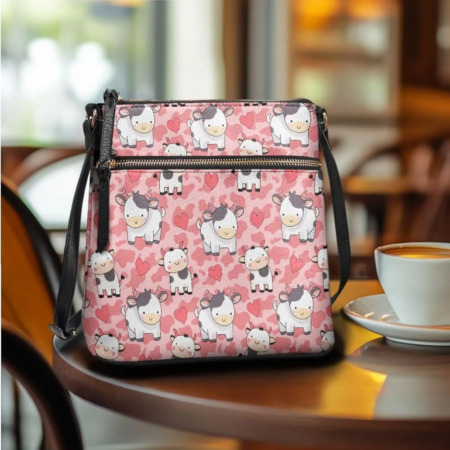 Leather Shoulder Bag for Women Crossbody 2 Pieces Satchel Purses for Women Wallet Purse for Women