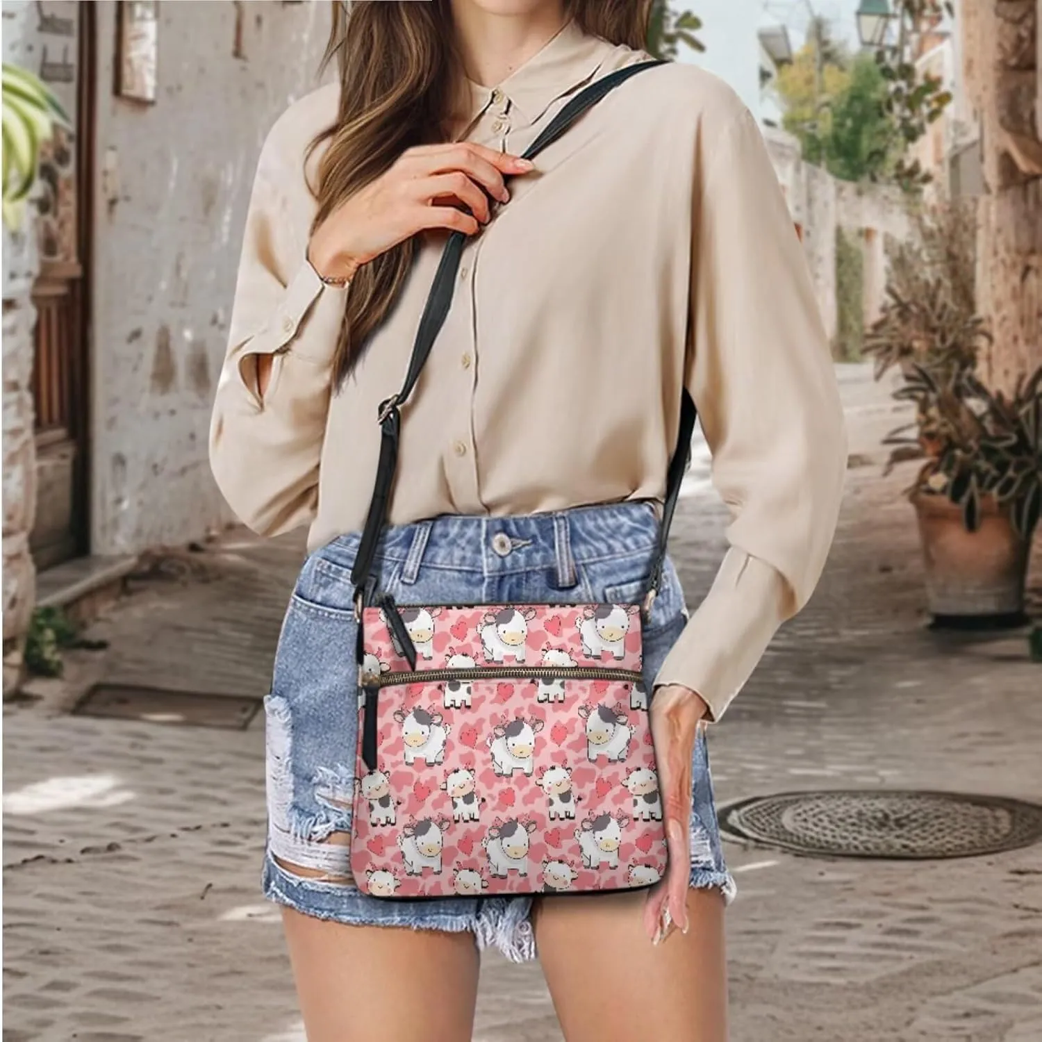Leather Shoulder Bag for Women Crossbody 2 Pieces Satchel Purses for Women Wallet Purse for Women