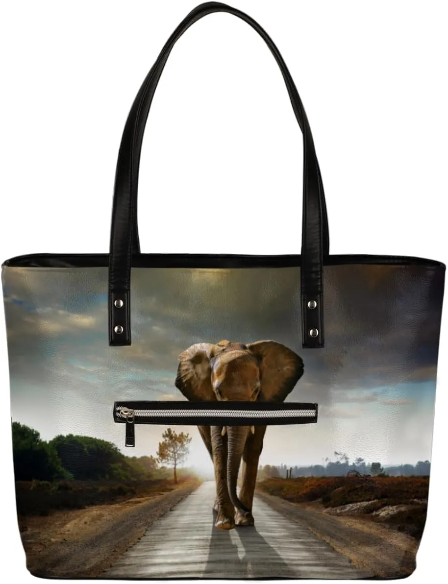 Leather Tote Bag for Women Fashion Shoulder Bag Purses and Handbags Large Capacity Satchel Bags for Work Travel