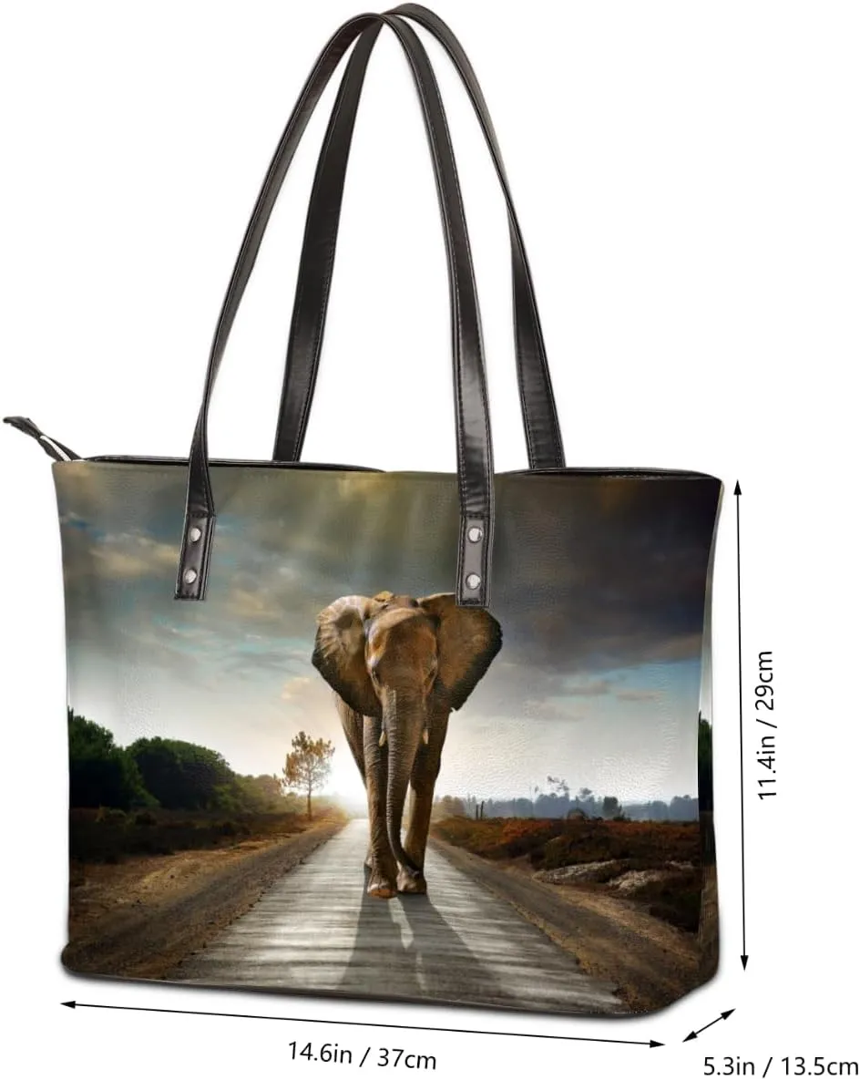 Leather Tote Bag for Women Fashion Shoulder Bag Purses and Handbags Large Capacity Satchel Bags for Work Travel