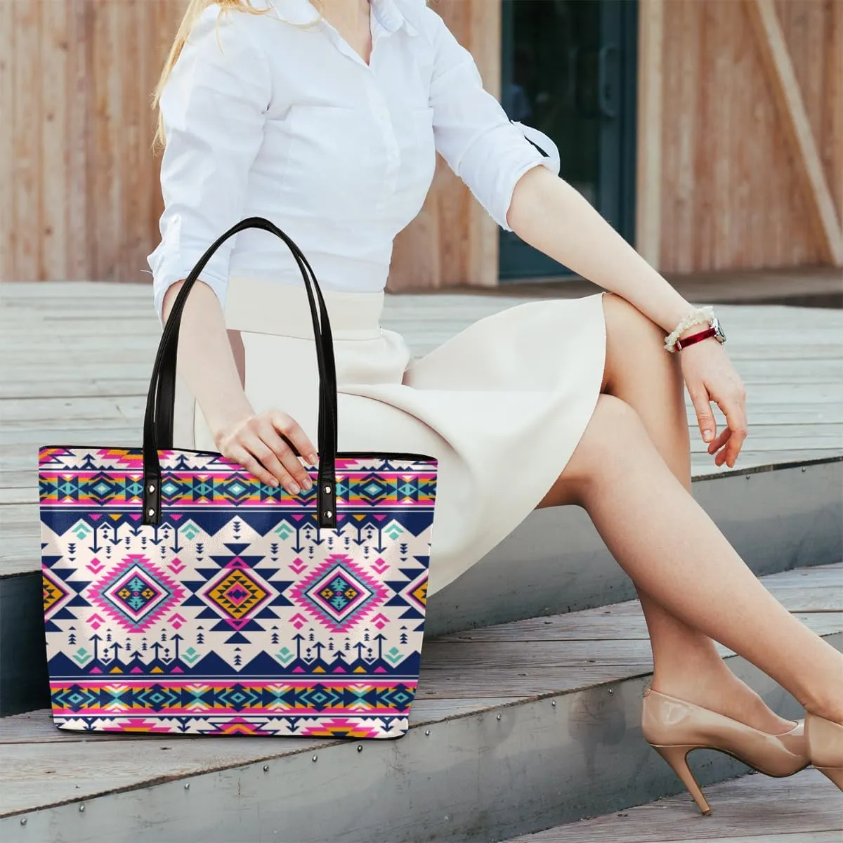 Leather Tote Bag for Women Fashion Shoulder Bag Purses and Handbags Large Capacity Satchel Bags for Work Travel