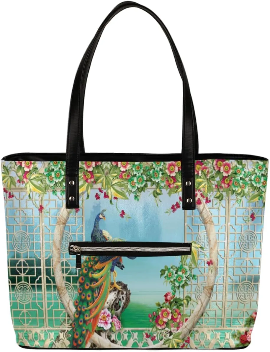Leather Tote Bag for Women Fashion Shoulder Bag Purses and Handbags Large Capacity Satchel Bags for Work Travel