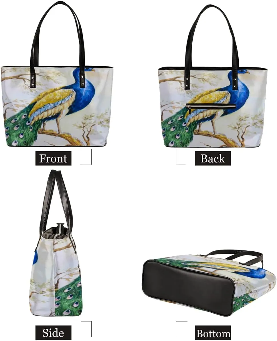 Leather Tote Bag for Women Fashion Shoulder Bag Purses and Handbags Large Capacity Satchel Bags for Work Travel