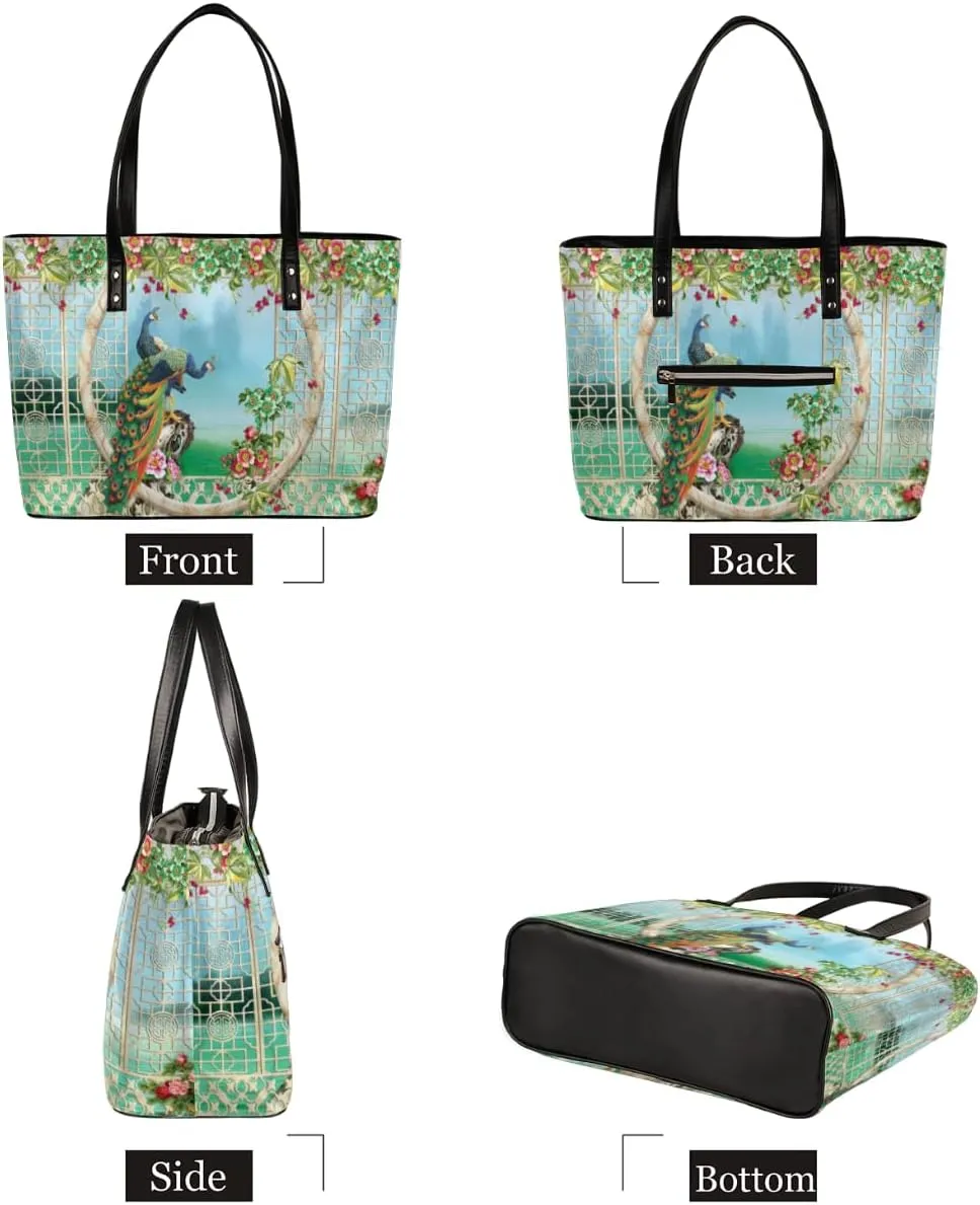 Leather Tote Bag for Women Fashion Shoulder Bag Purses and Handbags Large Capacity Satchel Bags for Work Travel