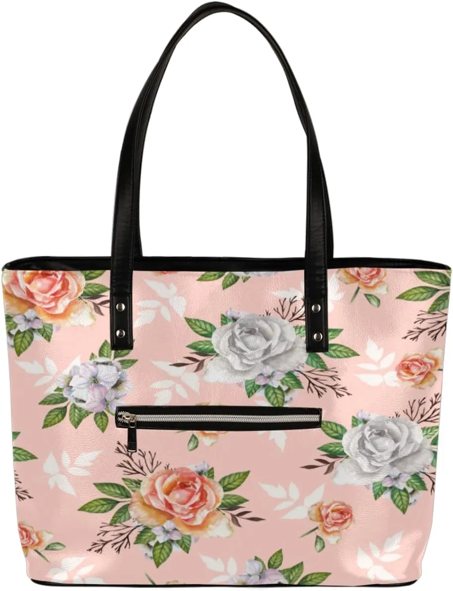 Leather Tote Bag for Women Fashion Shoulder Bag Purses and Handbags Large Capacity Satchel Bags for Work Travel