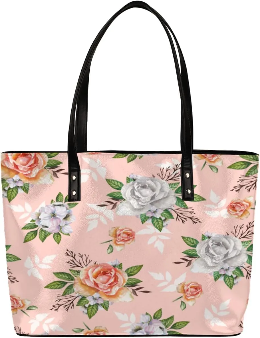 Leather Tote Bag for Women Fashion Shoulder Bag Purses and Handbags Large Capacity Satchel Bags for Work Travel