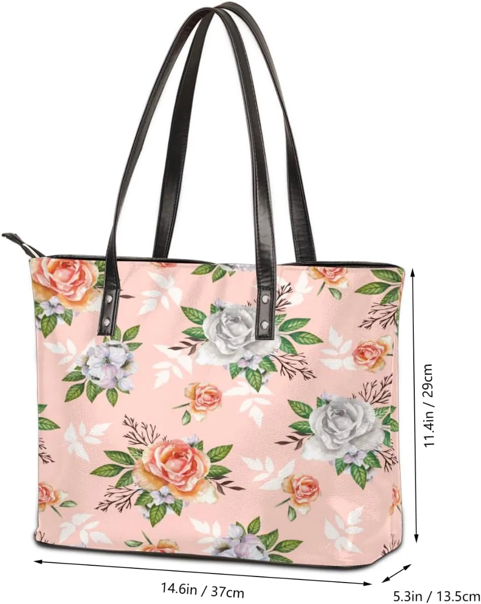 Leather Tote Bag for Women Fashion Shoulder Bag Purses and Handbags Large Capacity Satchel Bags for Work Travel