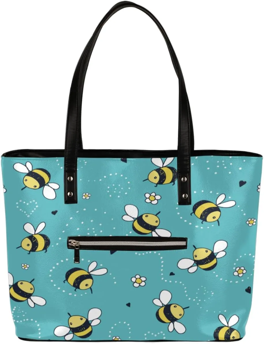 Leather Tote Bag for Women Fashion Shoulder Bag Purses and Handbags Large Capacity Satchel Bags for Work Travel