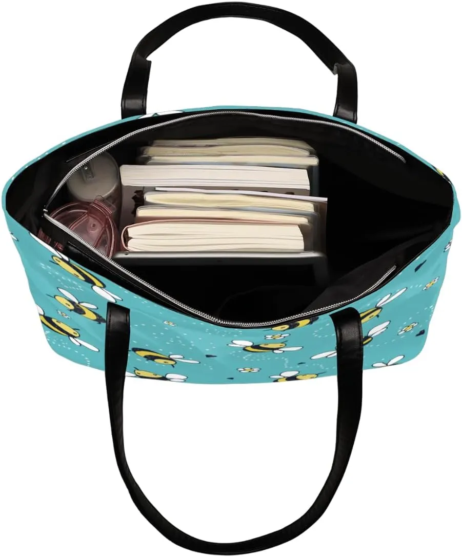 Leather Tote Bag for Women Fashion Shoulder Bag Purses and Handbags Large Capacity Satchel Bags for Work Travel