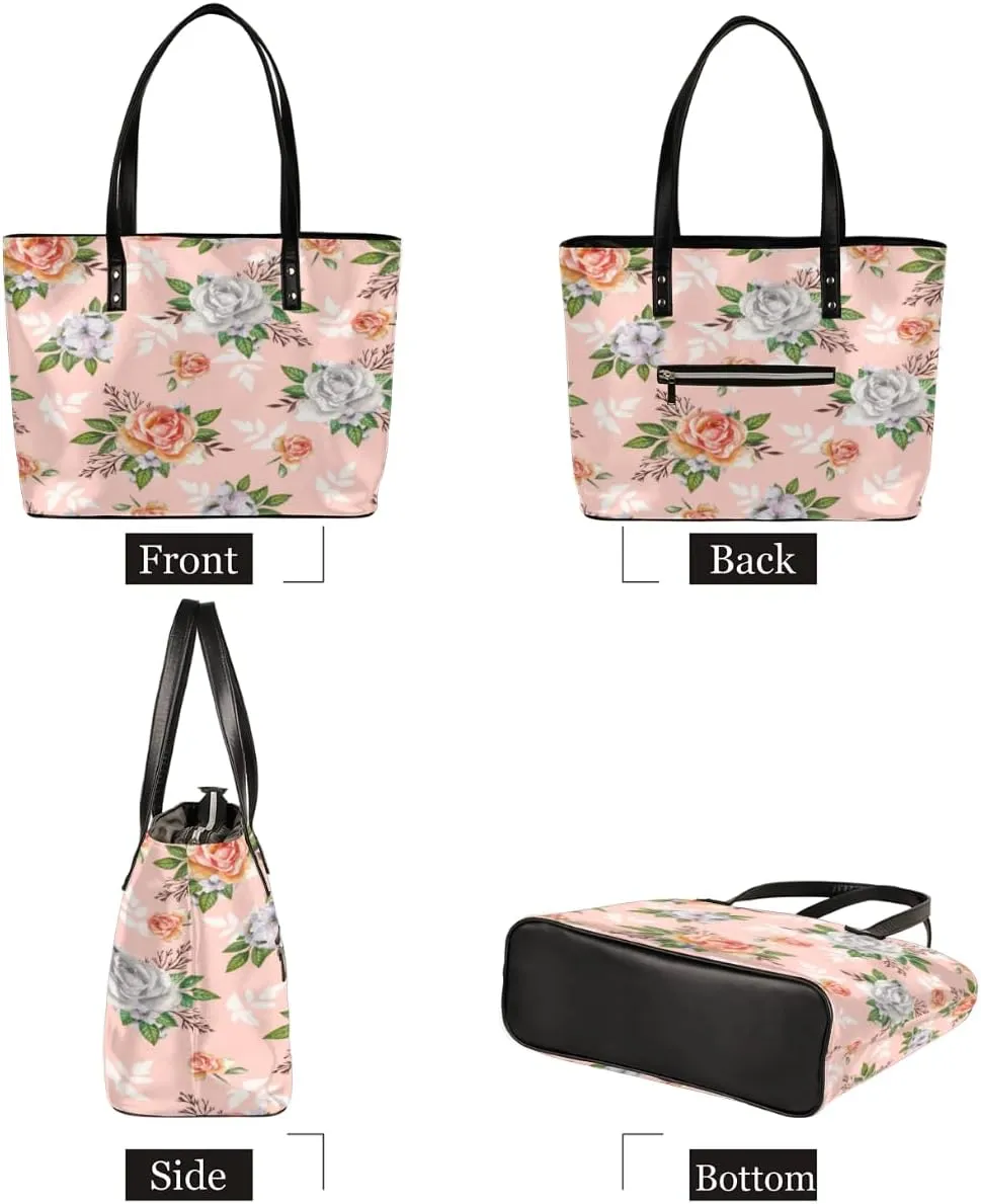 Leather Tote Bag for Women Fashion Shoulder Bag Purses and Handbags Large Capacity Satchel Bags for Work Travel